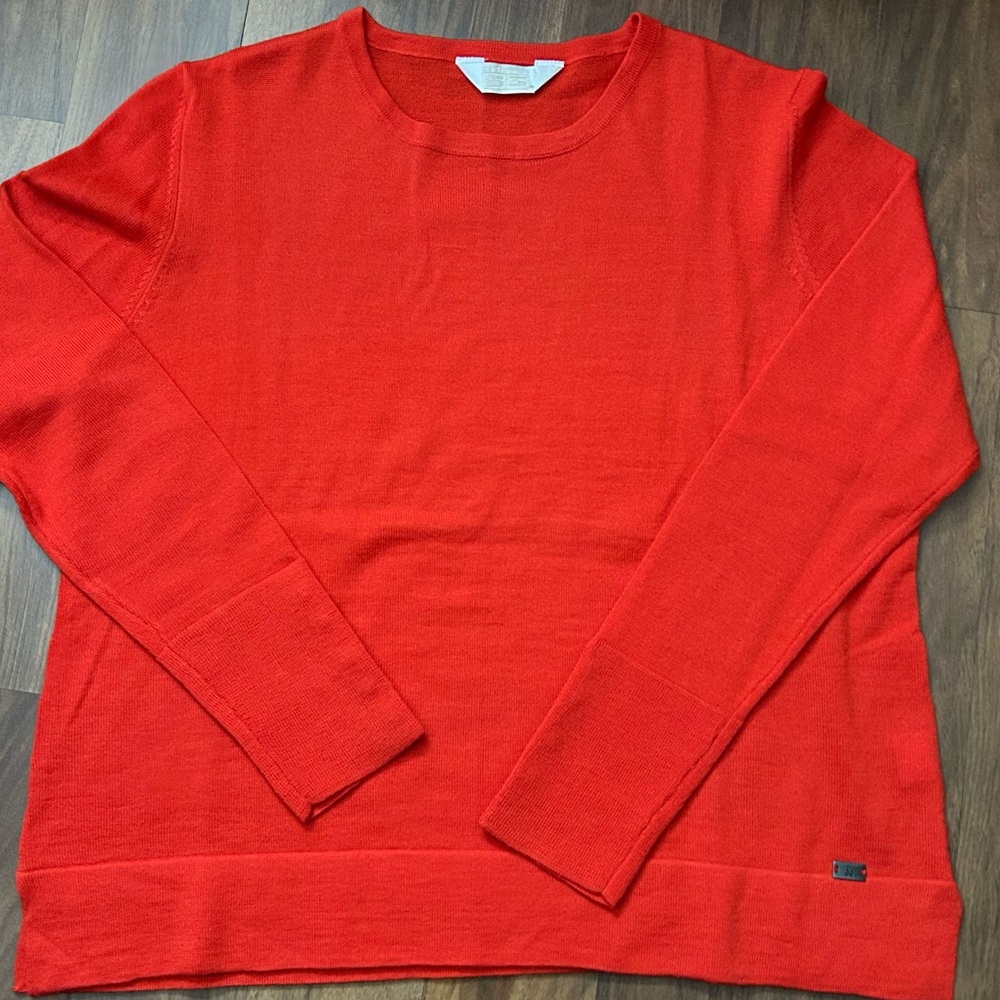 Cachemiras  SS Wool Blend Pull Over Long sleeve Orange Sweater  Size L